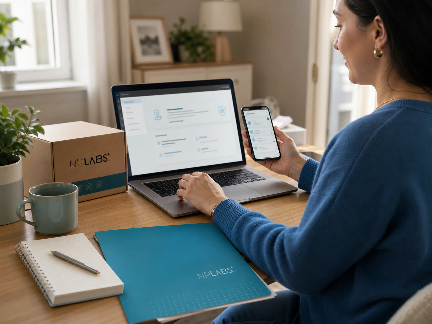 Patient using the NPLabs portal for pharmacy coordination